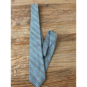 Vintage Austin Reed London Striped Tie Blue Gray
